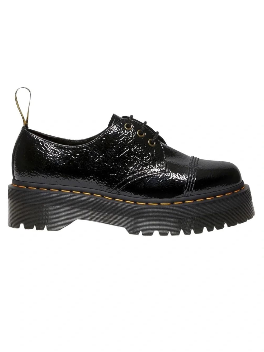 NEW Dr. Martens 1461 Quad TC black platforms distressed patent leather unisex